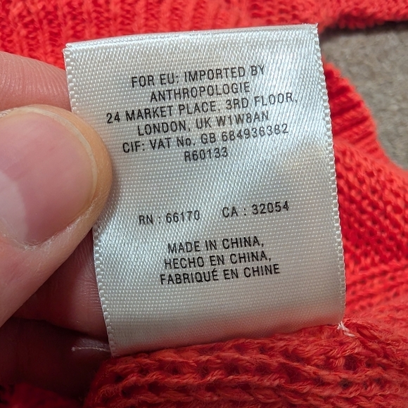 Rosie Neim Rosie Neira Anthropologie (Small) Red Knit Linen Blend Sweater NWT - Picture 7 of 8